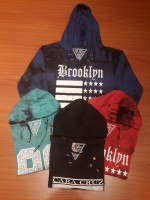 Remera manga larga batik con capucha Marley talles 1 al 5